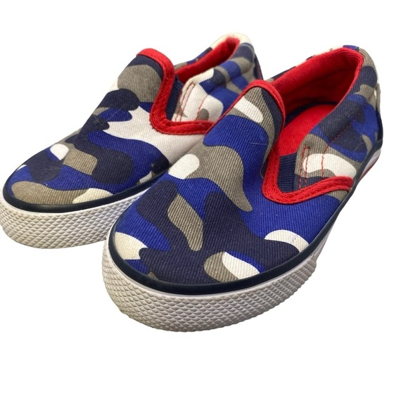 Hanna Andersson‎ Boy's OSKAR Camouflaged Canvas Flats Size 8M Toddler - Picture 1 of 11